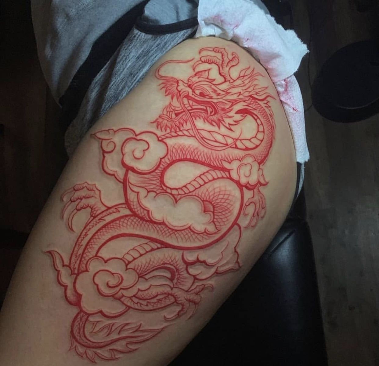 Татуировка красный дракон