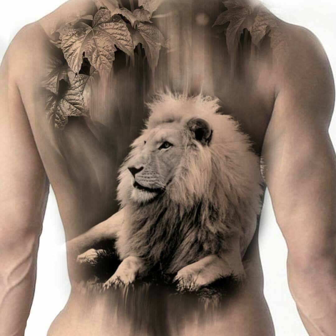 Тату со львом для мужчин