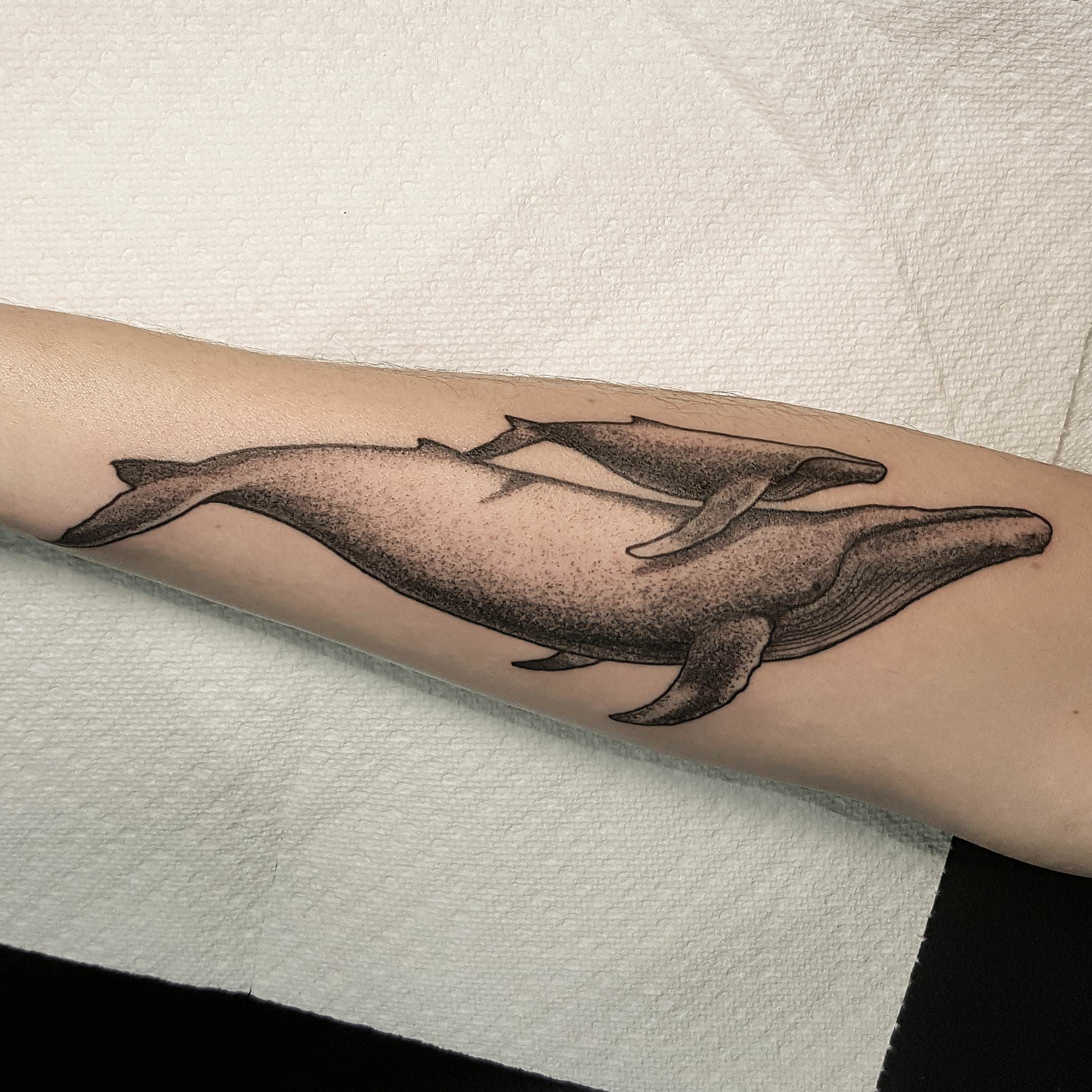 Татуировки кит с китенком