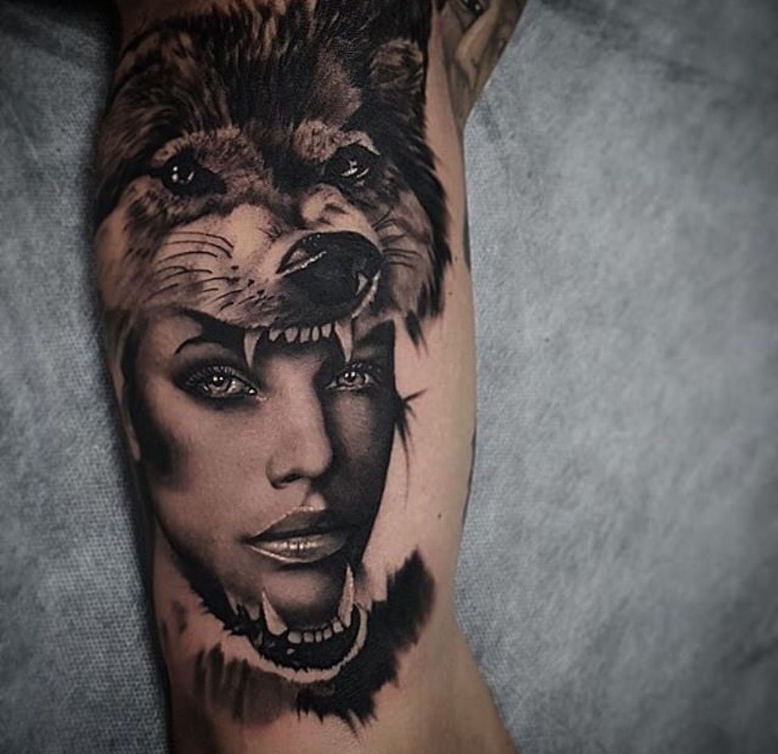 Девушка-волк – Almaty Tattoo