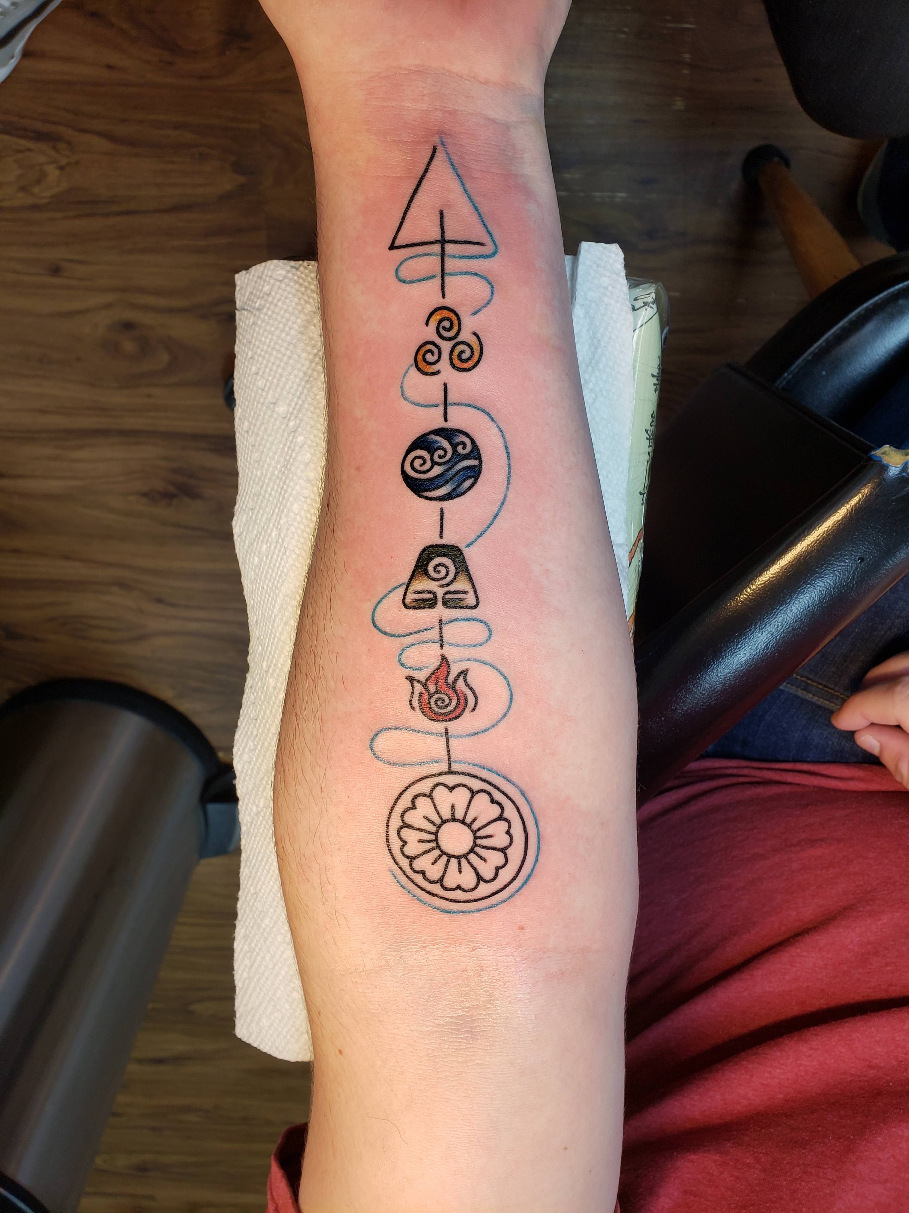 Minimalist avatar the last airbender tattoo