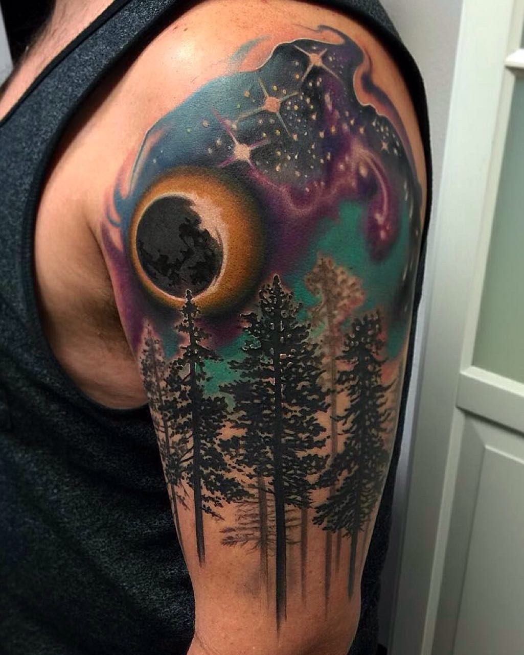 Космический лес тату