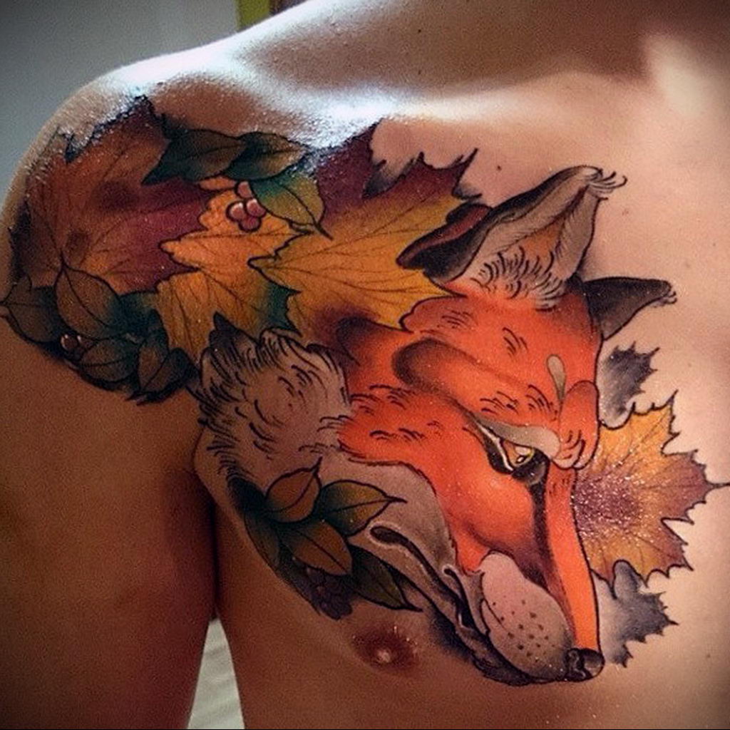 Татуировка лисы мужская